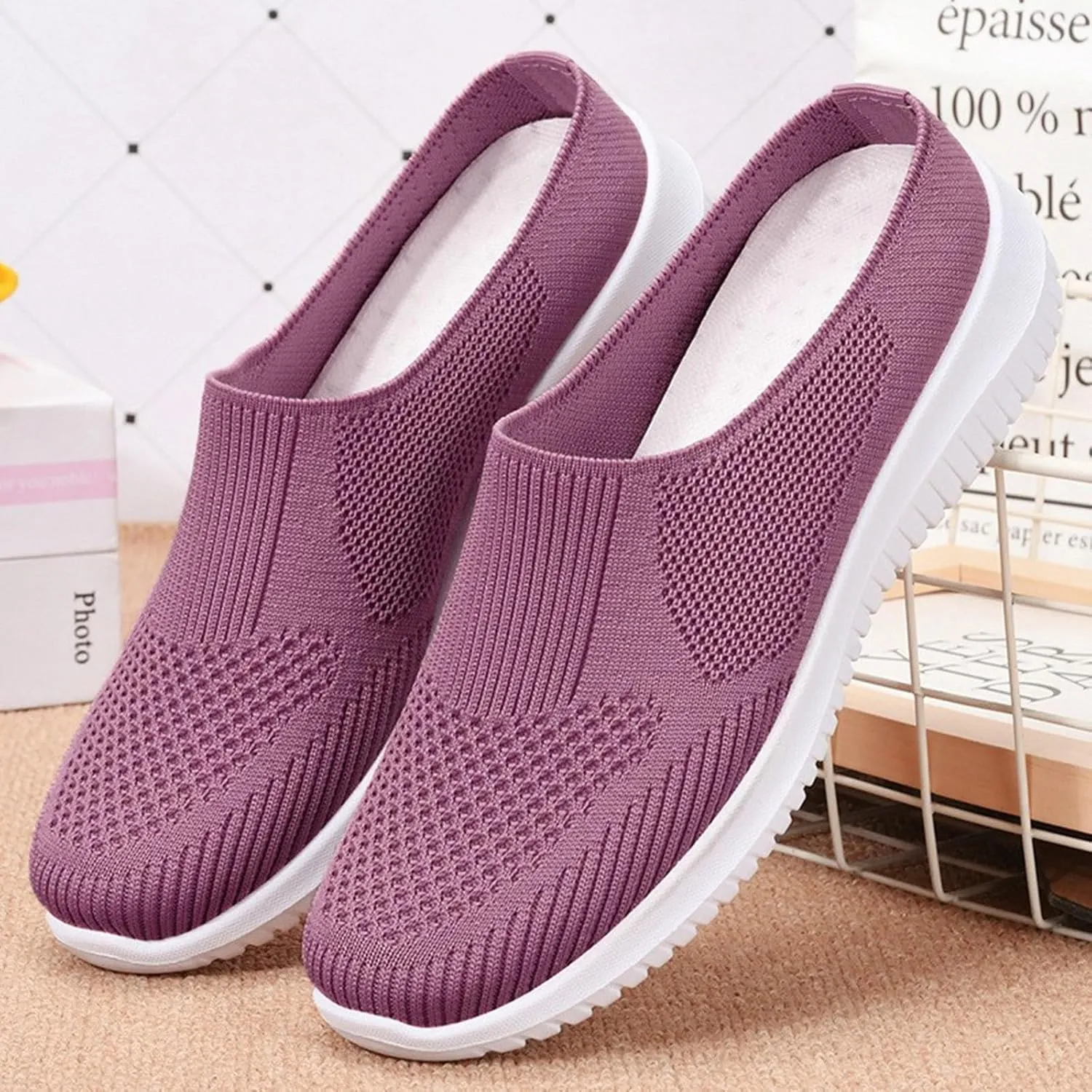 Women's Slip On Casual Shoes Comfortable Round Toe Platform Slides for Daily Wear Dating Outfits Travel Vacation
